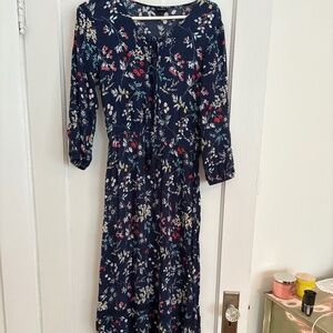Floral blue maxi dress